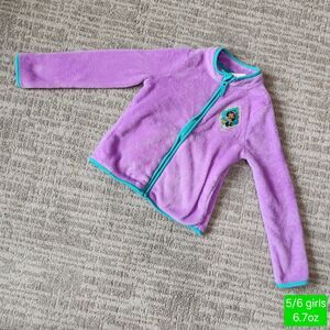 Disney girl's Jasmine fleece full zip jacket purple size 5/6